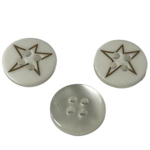 China Faux Pearl 20mm Resin Buttons SilKed Print Gold Star Use On Blouses Garment factory