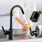 Matte Black Goose Neck Kitchen Faucet Single Hole Stainless Steel Taps