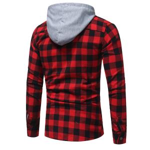 China Latest design custom long sleeve 100%cotton flannel shirts casual men hooded plaid shirts factory