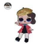 Customized Design Woven Badges No Minimum , LOL Sequin Embroidery Patch