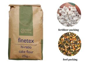 China Customized Logo Size 1-4 ply Kraft Paper Bag For Packing Animal Feed Seed factory