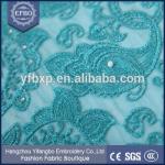 F50282 51-52" customizable wholesale beaded lace fabric for wedding dress/