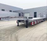 Gooseneck Detachable 4 Axle Low Bed Trailer , Lowboy Semi Trailer For Sale