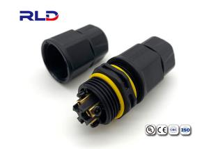 China 3 Wire Solderless LED Waterproof Outdoor Lighting Connectors Screw Threaded Black factory
