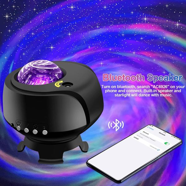 2022 Newest Galaxy Music star Projector Lamp Romantic Nebula Aurora Starry Bedside Atmosphere Lamp with Remote controlle