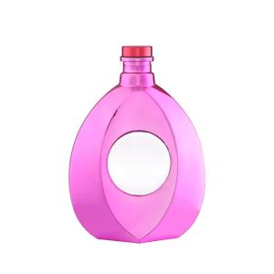China 750ml Electroplated Glass Bottle for Spirits Vodka Gin Champagne Liquor Modern Design factory