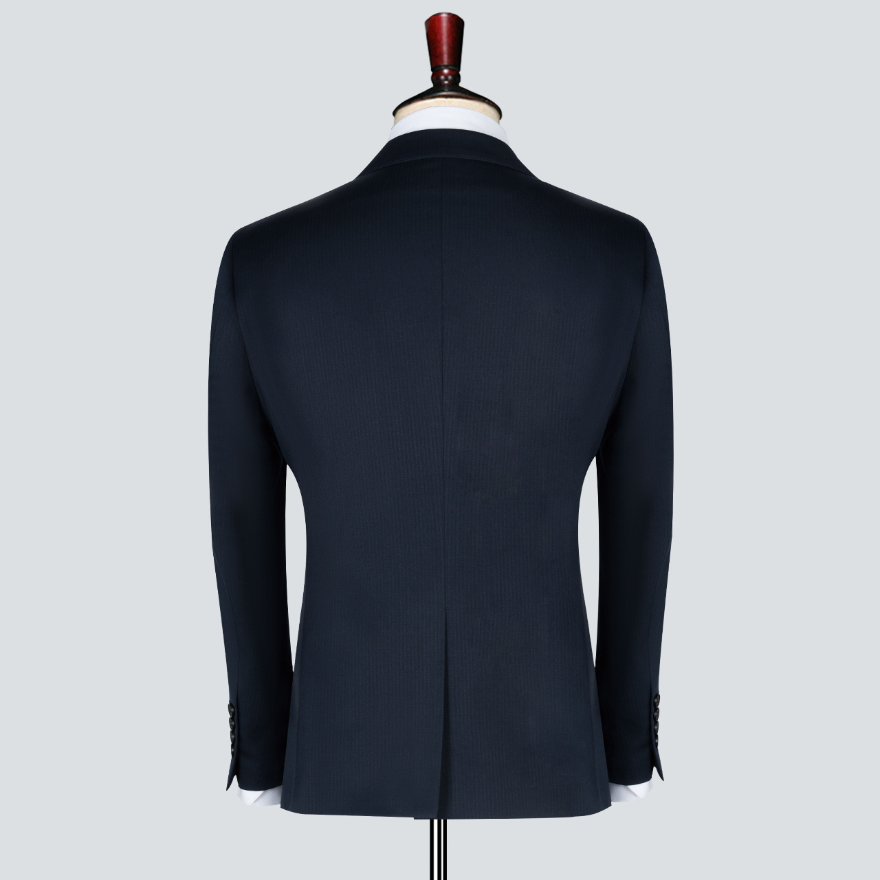 Men's Fashion Business Suit in Blue Woolen with Single Breasted Jacket and Trousers
