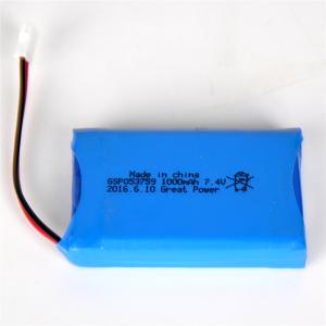 China Lipo 7.4 V 1000mah 503759 Lithium Polymer Battery Pack factory