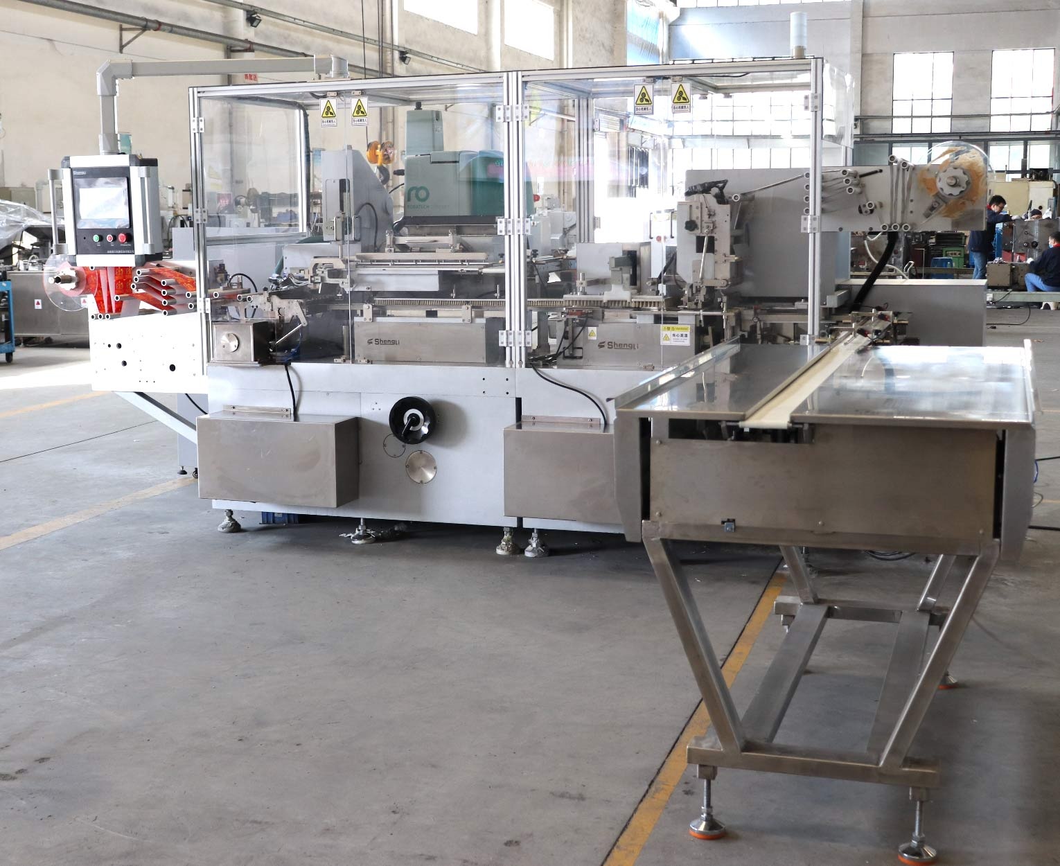 Chocolate Tablet Packaging Machine with Double-layer Wrapping Heat-sealing and Glueing