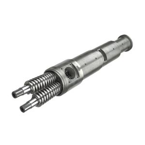 China 38CrMoAIA Conical Twin Extrusion Screw Barrel Of Sjz92/188 Plastic Pipe Extruder factory