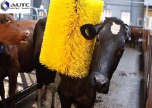 China Farm Automatic Swing Cattle Scratching Brush Massager With Motor Yellow Green factory