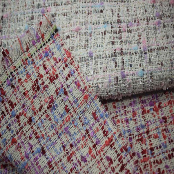 2024 New Factory Wholesale Spot Color Multi-coat Tweed Woolen Polyester Fashion Decorative Fabric for Bag Women's Coat Clothing