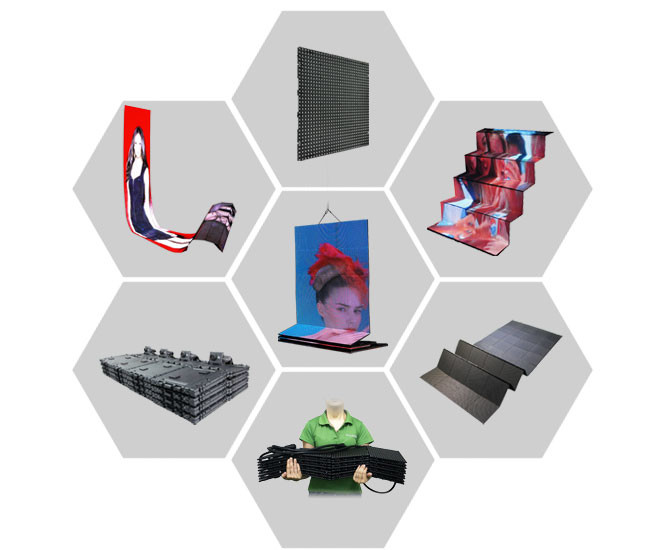 Indoor Ultra Lightweight Flexible LED curtain Display P12mm For Concert