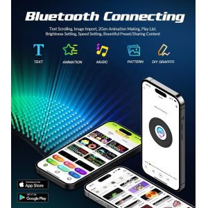 App Control LED Sign Board for Cars Scrolling Text Digital Display Matrix Panel