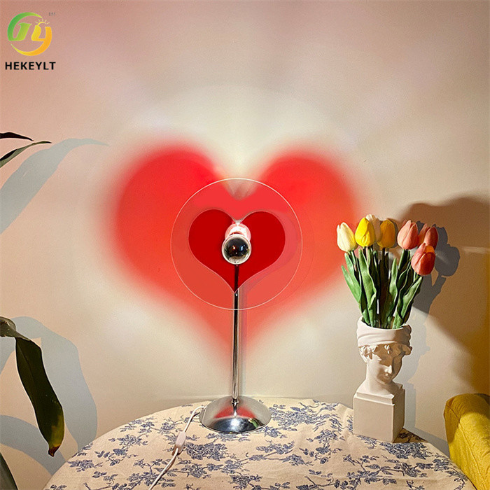Red Love Heart Bedside Led Table Lamp For Bedroom Romantic Atmosphere Decoration