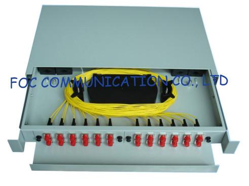 Sliding Fiber Optic Patch Panel Rack Mount / FC 24 port patch panels For Fiber