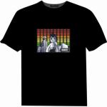 100% cotton sound activated el flashing t-shirt