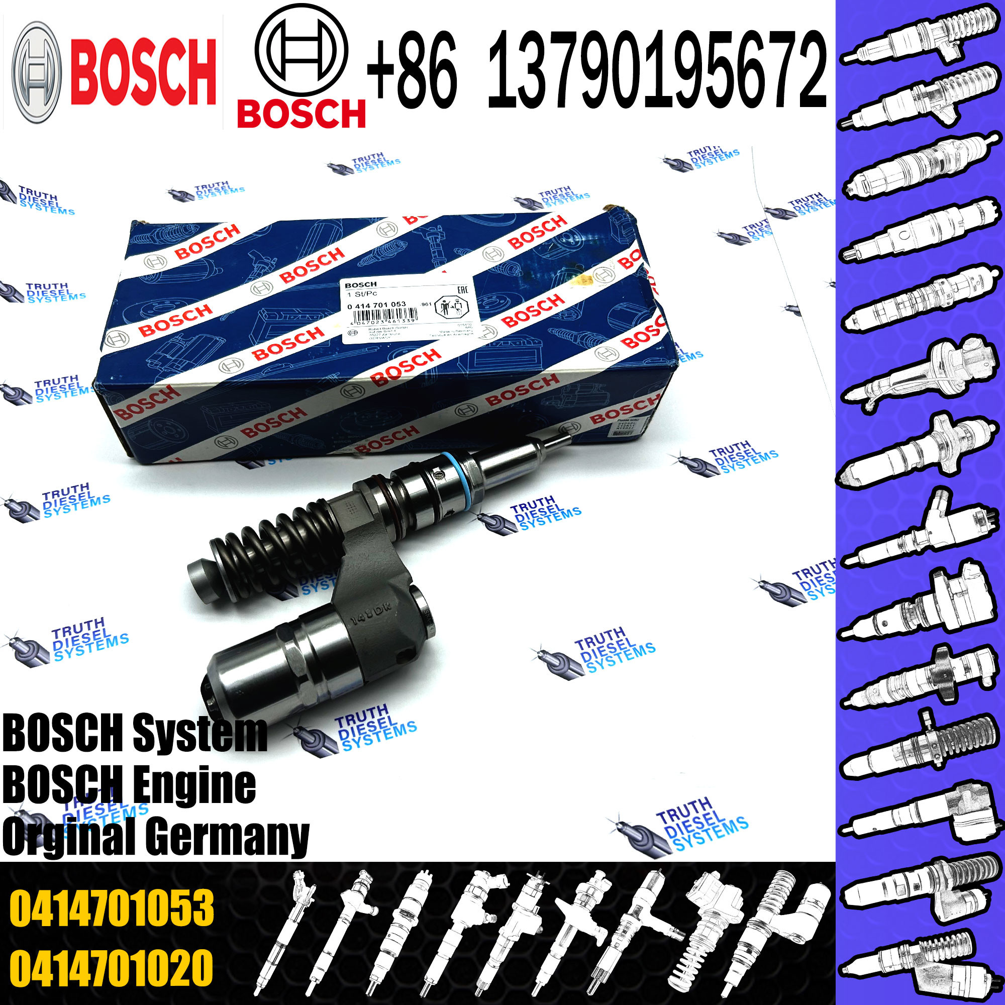 Diesel Fuel Unit Injector 0414701006 0414701053 0414701084 0986441003 0986441103