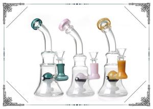 China 8 Inches Glass Smoking Bubbler With Color Elf Percolator Bongs Beaker Bottom factory