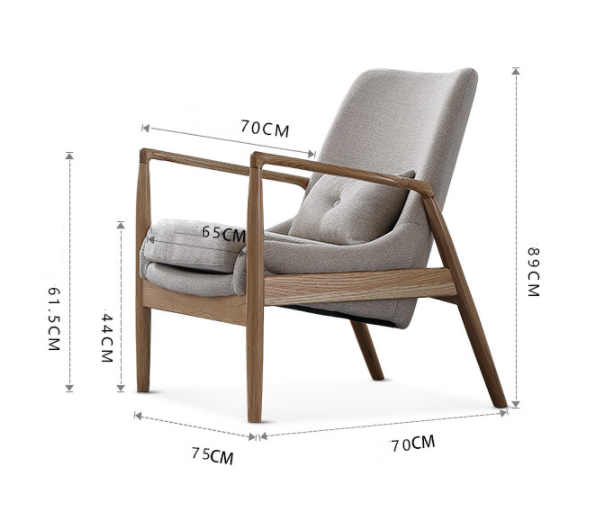 Gray/Green Wooden Upholstered Single Sofa Chair for Modern Living Room Furniture