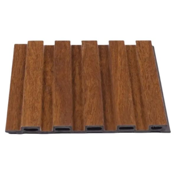 China Waterproof Bathroom Pvc Cladding Panels Wpc Wood Slat Panel CE factory