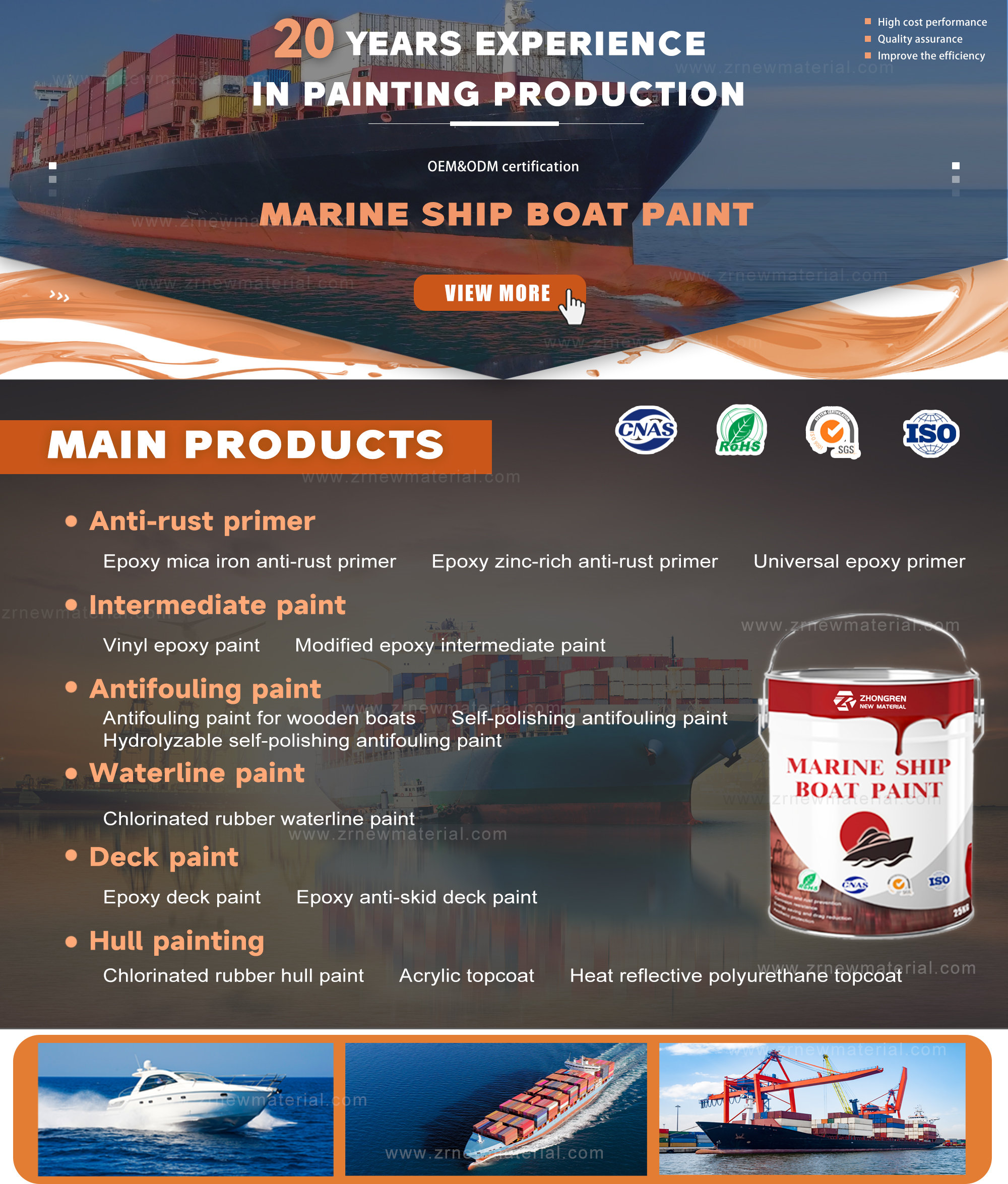 Antirust Self Polishing Antifouling Paint Marine Paints And Coatings Oxidation Resistant