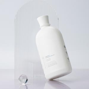 China 500ml White HDPE PET ellipse smooth with white Lid for shampoo lotion bottle factory