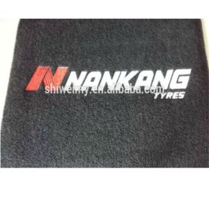 China Logo embossed PVC spinning door mats factory