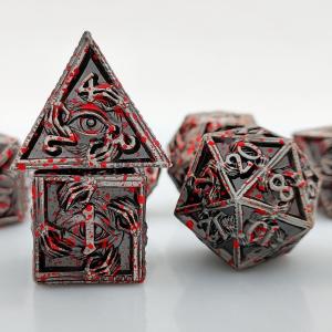 China Luxurious Metal Polyhedral Dice 8 Active Colors TRPG Dungeons And Dragons Dnd Metal Dice Set factory