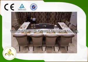 China Rectangular Stove Top Teppanyaki Grill Japanese Hibachi Table With Ventilation System factory