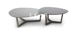 China Modern Glass Top Mental Base Grey Coffee Table ZZ-ZC13196A factory
