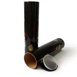 China Black Mailing Paper Tube packaging For Map / Documents With Plastic PP Lid on sale