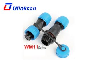 China 2PIN IP68 Waterproof Connector WM11 with 5A Current Rating in PA66 Plastic factory