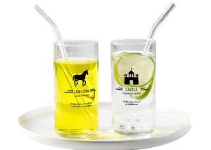 China High Borosilicate Personalized Glass Cup , Etched Glass Coffee Mugs factory
