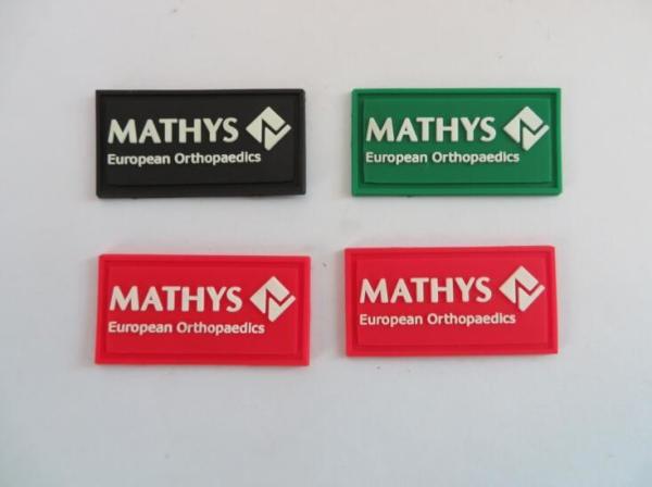 Cool Black Green Red 3d Embossed Logo PVC Patches For Clothing Garment , For