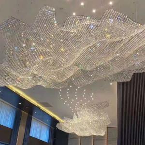 China Modern Wave Crystal Chandelier Extra Large Crystal Chandeliers For High Ceilings factory