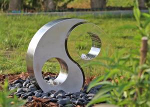 China Garden Stainless Steel Sculpture Polished And Matt Yin Yang Modern Art Statues factory