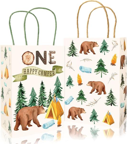 China Custom Printed Recyclable Kraft Paper Gift Bags Handles Biodegradable Shopping Tote factory