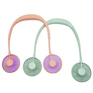 China Rechargeable LED Light Hanging Neck USB Charging Mini Fan factory