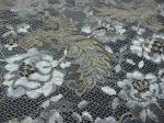 Vintage Metallic Lace Fabric Blue , Nylon Tulle Floral Lace Fabric SYD-0002