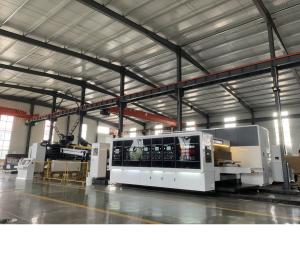 China FFG Automatic Vacuum Transfer Flexo Printing Slotting Die Cutting Folding Gluing Strapping Machine factory