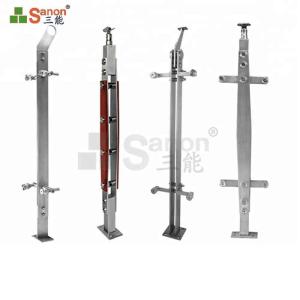 China Home Hotel Steel Balustrade Posts Stainless Steel Posts For Glass 12mm factory