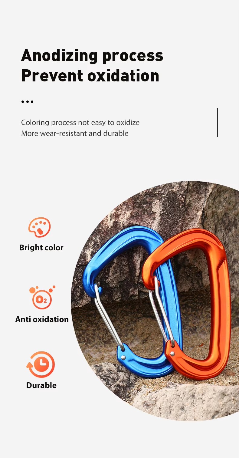 22KN Aluminum Carabiner for Outdoor Activity Hooks and Hammock Clip in Heavy Industry