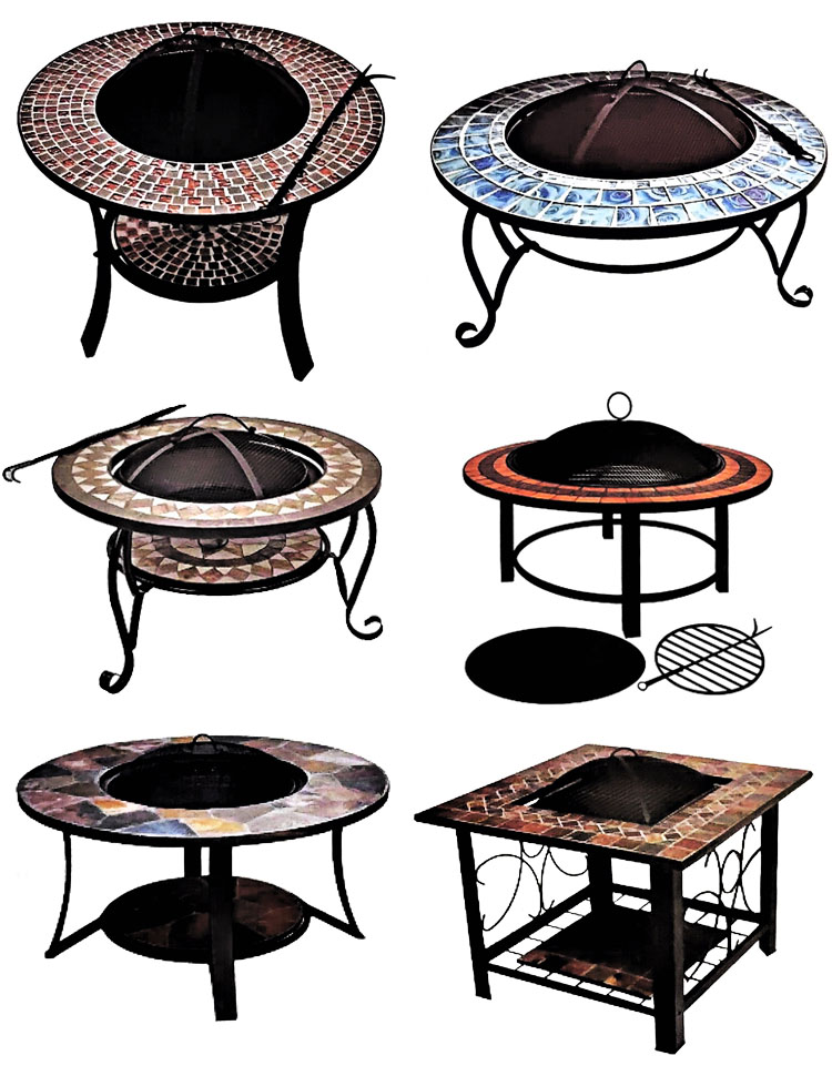 Outdoor Garden Picnic Firepit with Portable Wood Burning Firepit and Korean Charcoal BBQ