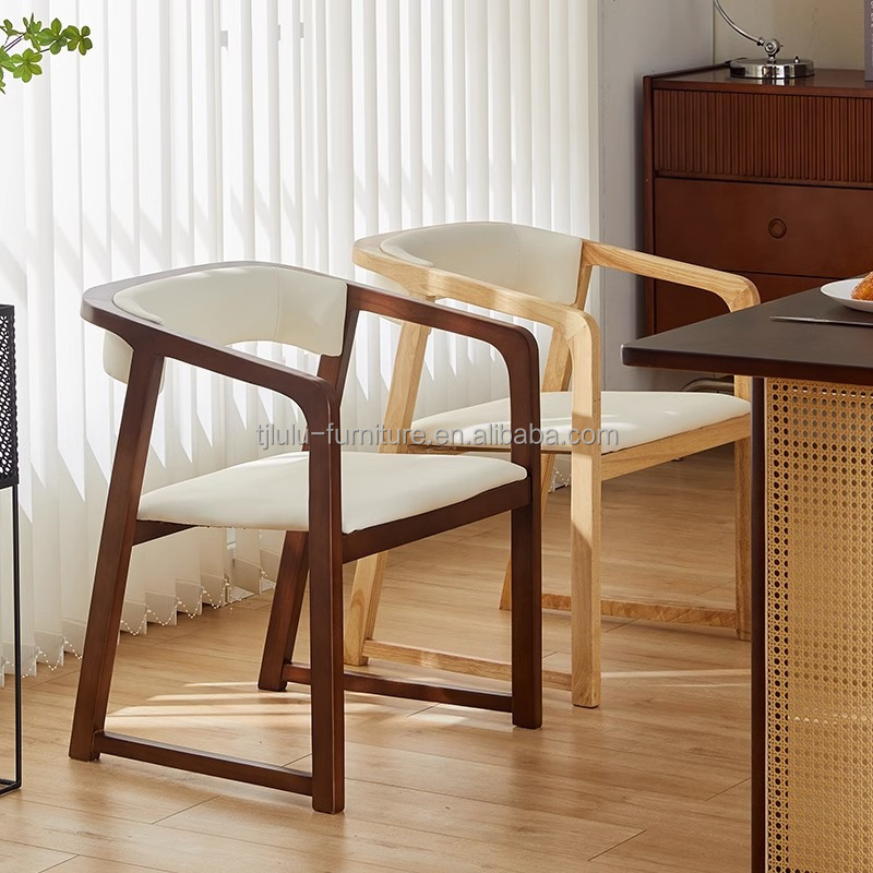 Customizable Rubber Wood Dining Chair for Restaurant Modern Design and Durable