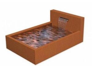 China Modern Style Corten Steel Waterfall , Corten Steel Pond Feature Corrosion Stability factory