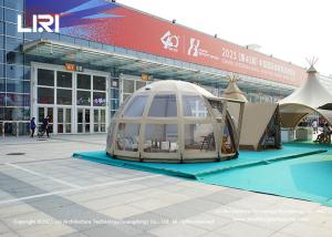 China 5M Waterproof Timber Structure Panorama Dome Outdoor Resort Glamping Hotel Tents factory