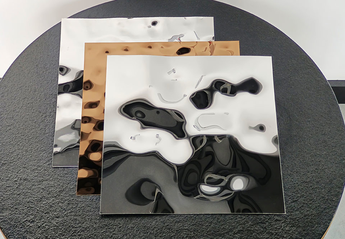 0.25mm Water Ripple Stainless Steel Sheet Customizable Size Color Decorative Ceiling Panels