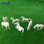 1:87 ABS plastic Model 25mm White Farm Animals Horse 7 Poses for model building