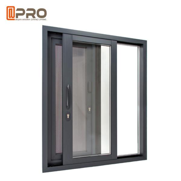 Horizontal Aluminum Frame Sliding Glass Window With Insect Protection Window